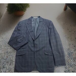 42R Burberry London Sport Coat Blazer Jacket  Windowpane Black Check Wedding